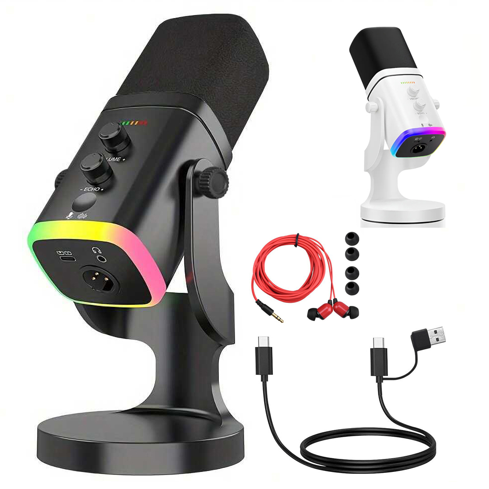 Gaming Headset With Mic Rgb - ไมโครโฟนไดนามิก USB/XLR สำหรับการสตรีมเกม | ไมโครโฟนพอดแคสต์พร้อมไฟ RGB,