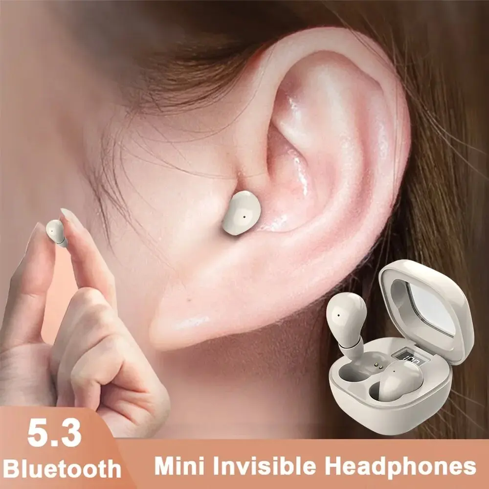 Tws Earbuds Bluetooth 5.3 - SK19 บลูทูธ 5.3 หูฟังมินิที่มองไม่เห็นหูฟัง TWS หูฟังไร้สายไฮไฟสเตอริโอลดเสียงรบกวนชุดหูฟังพร้อมไมโครโฟน