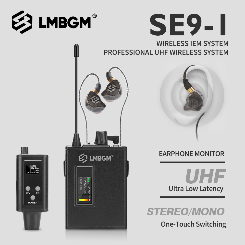 In Ear Monitors For Singers - ระบบมอนิเตอร์อินเอียร์ไร้สาย LMBGM SE9 UHF 16 ช่องสัญญาณ