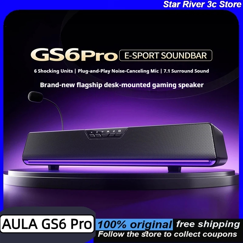 Rgb Computer Soundbar For Pc - ลำโพงซาวด์บาร์เกมมิ่งไร้สาย AULA GS6 Pro สำหรับอีสปอร์ต รองรับบลูทูธ