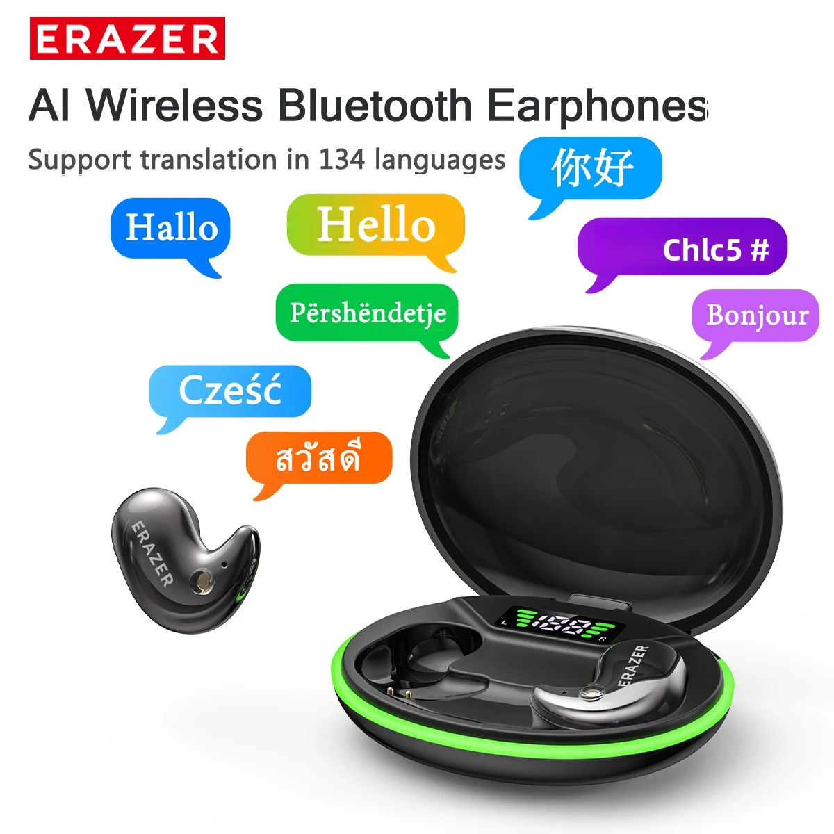 Type C Wired Earphones With Mic - หูฟังบลูทูธแบบอินเอียร์ EARZER XF58 พร้อมไมโครโฟน หูฟังแปลภาษา TWS