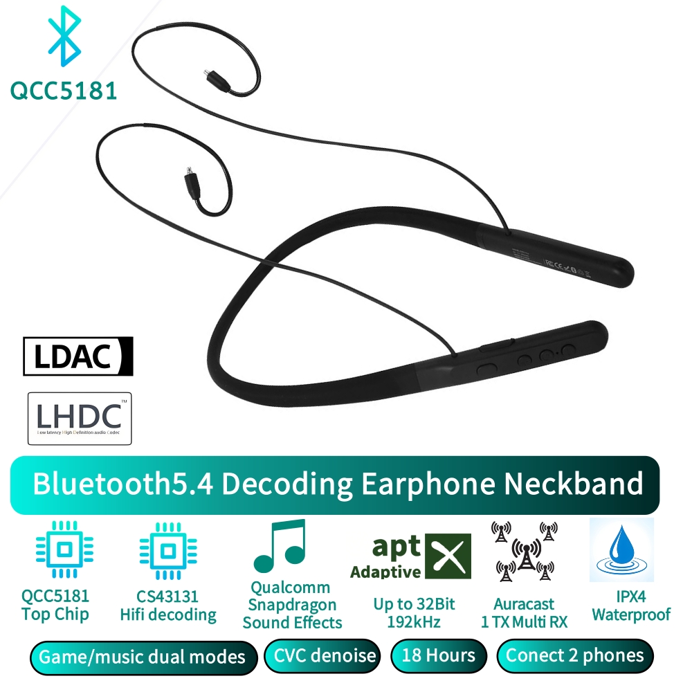 Sleep Mask Headphones Bluetooth - หูฟังไร้สายแบบคล้องคอระดับนักฟังเพลง บลูทูธ 5.4 QCC.5181 รองรับ LHDC