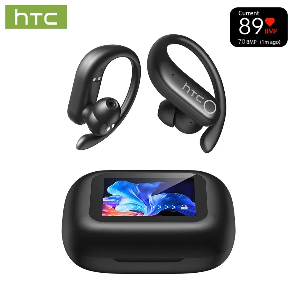 Type C Wired Earphones With Mic - หูฟังบลูทูธ HTC NE61 ตัดเสียงรบกวน สำหรับเล่นกีฬา ไร้สาย