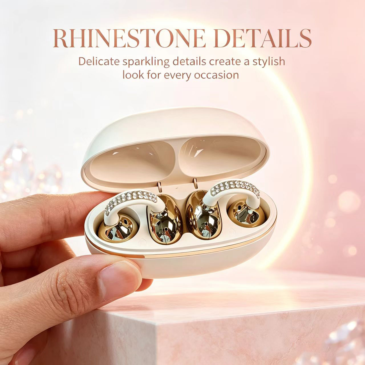 หูฟังไร้สายแบบหนีบหู Rhineston - Open Ear Air Conduction Headphones บทวิจารณ์และราคา