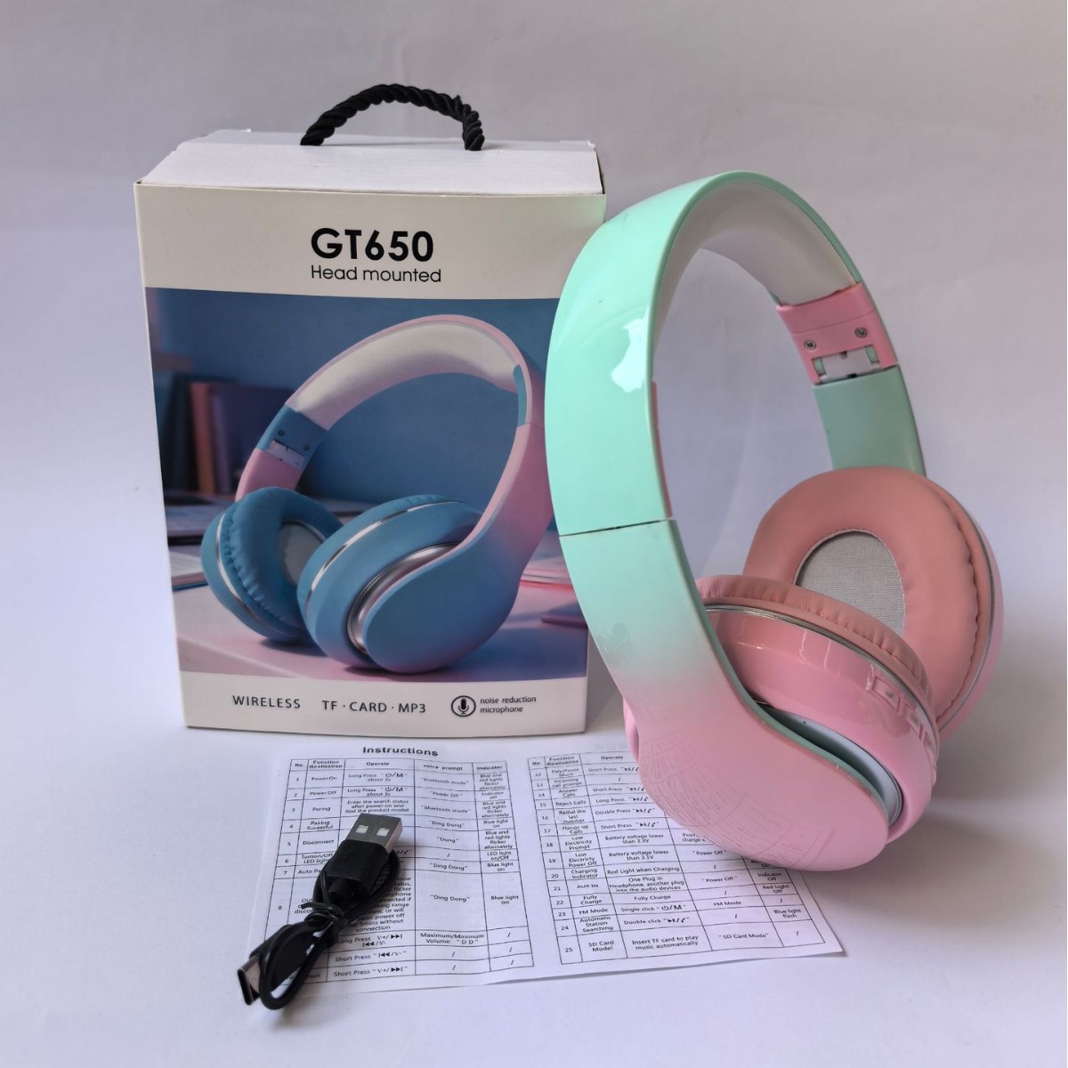 หูฟังบลูทูธ 5.0 รุ่น GT650 ดีไ - Cat Ear Bluetooth Headset Led บทวิจารณ์และราคา