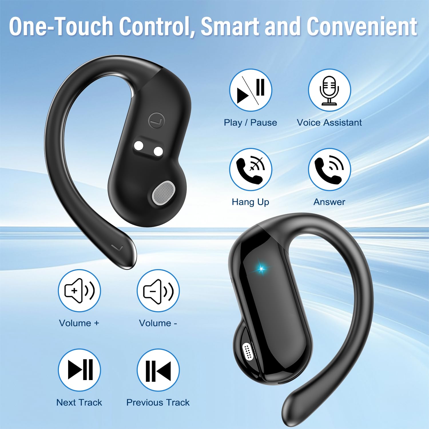 2026 หูฟังแบบเปิดหูบลูทูธ 5.4  - Open Ear Air Conduction Headphones บทวิจารณ์และราคา