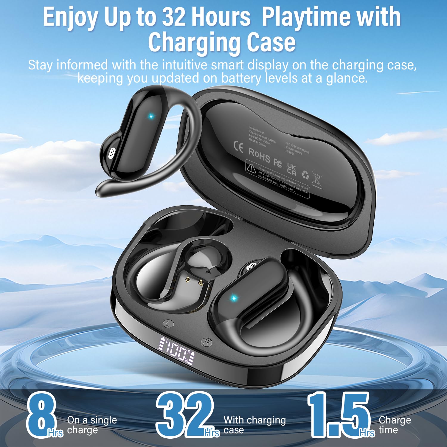 2026 หูฟังแบบเปิดหูบลูทูธ 5.4  - Open Ear Air Conduction Headphones บทวิจารณ์และราคา