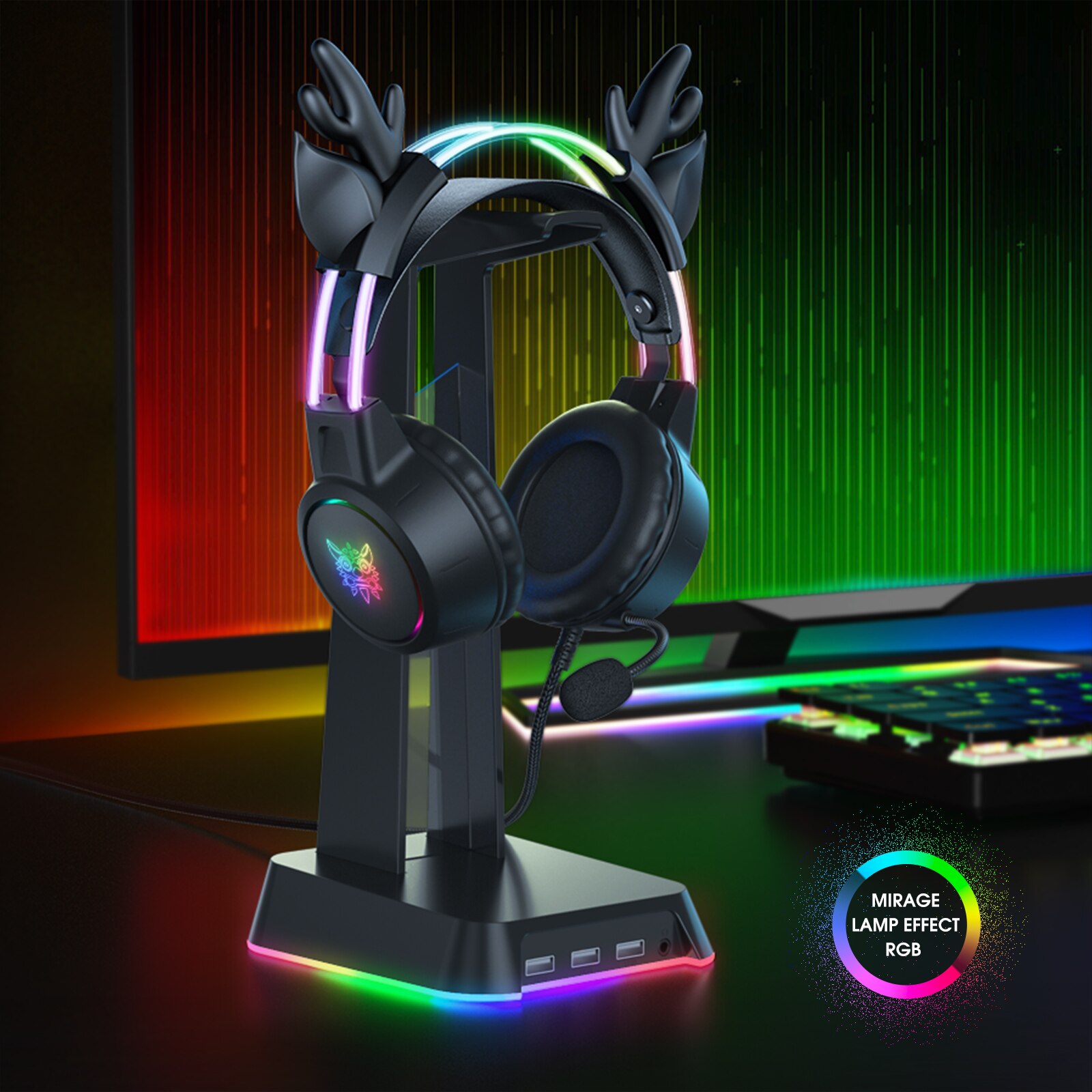 หูฟังเล่นเกม onikuma สำหรับ202 - Gaming Headset With Mic Rgb บทวิจารณ์และราคา