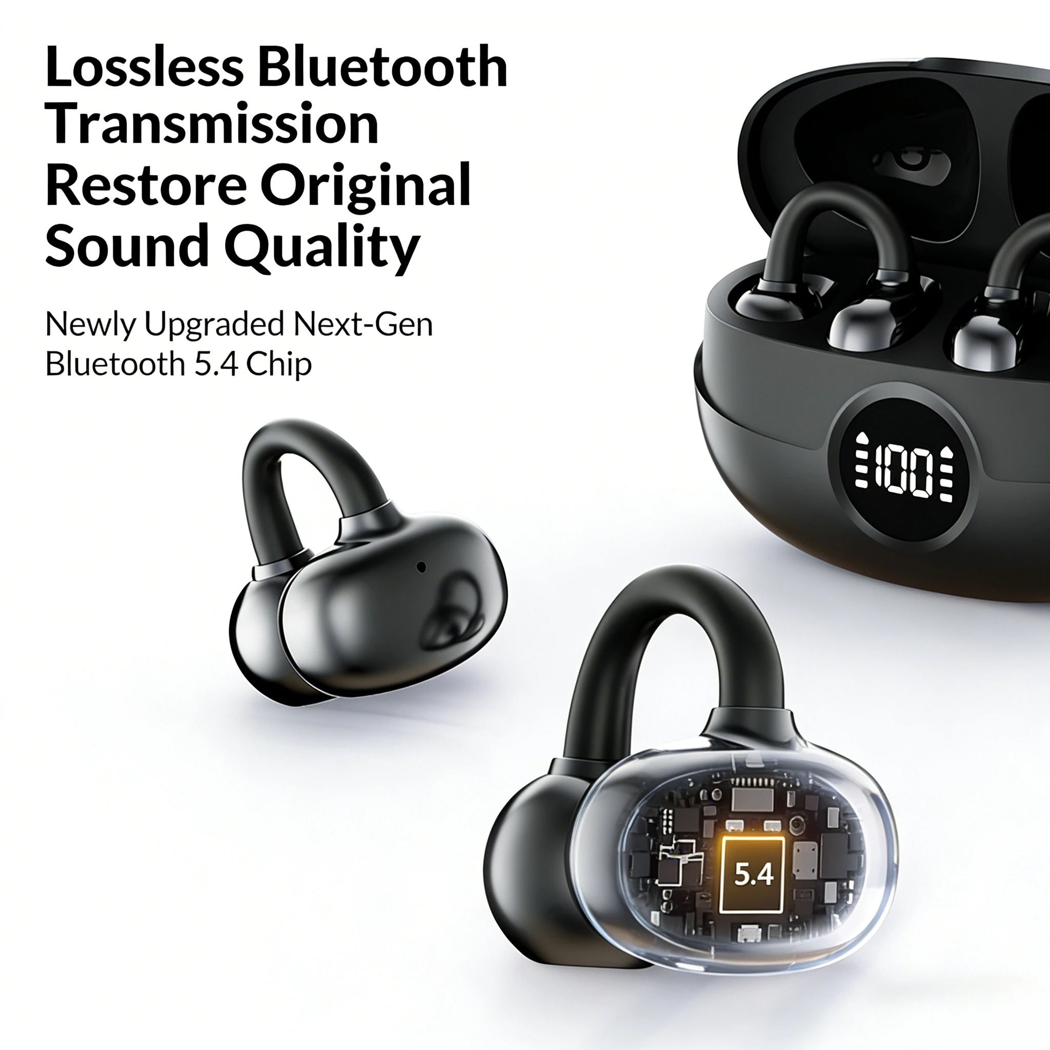 หูฟังไร้สายแบบหนีบ, พร้อมตัวบ่ - Open Ear Air Conduction Headphones บทวิจารณ์และราคา